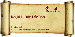 Kajdi Adriána névjegykártya
